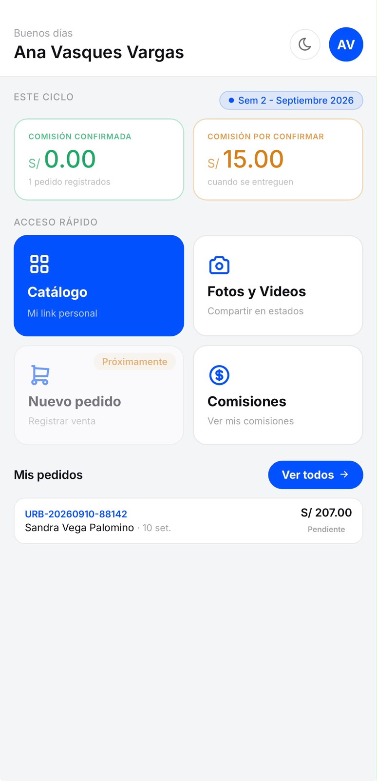 Entras a "Comisiones" desde tu panel